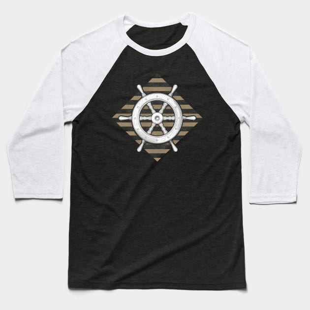 ship wheel Baseball T-Shirt by pakowacz